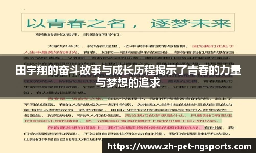田宇翔的奋斗故事与成长历程揭示了青春的力量与梦想的追求